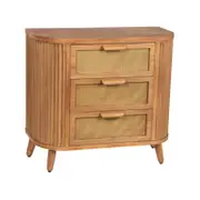 Mid-Century Ribbed 3-Drawer Cabinet