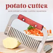 Potato Crinkle Cutter Dough Wavy Slicer Steel Kitchen Vegetable Chip Blade Knife, Waffle Fly Chopper Knife for Baby Food veggie Salad Carrots French Fries