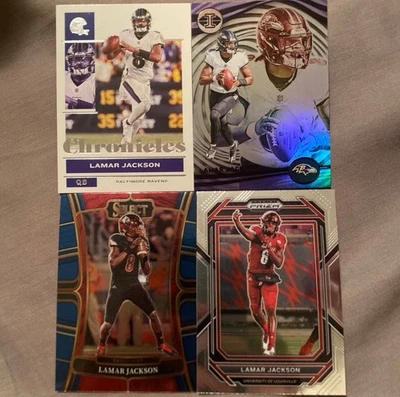 Lamar Jackson 4 Card Baltimore Ravens Lot