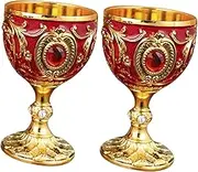 PAMINGONO 2Pcs Retro Liquor Cup European Style Drinking Glasses for Home Use for Parties Weddings and Elegant and Easy to Clean
