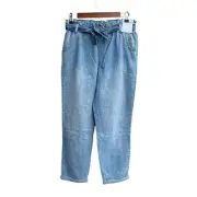 New Cat & Jack Girls Light Blue Paper Bag High Waist Pull On Pants Size XXL (18)