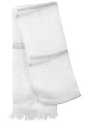 Eileen Fisher Striped Linen-blend Scarf - Light Grey One Size