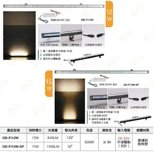 (A Light)附發票 保固一年 舞光 LED 12W 15W 鷹眼線燈 洗牆燈 大樓外牆燈 防塵防水燈 DC燈條