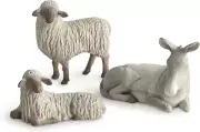 Gentle Animals of the Stable for the Christmas Story, Sculpted Hand-Painted Nati