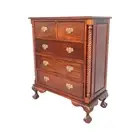 Solid Mahogany Wood Chippendale Chest of Drawers Bedroom Antique Style