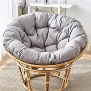 Round Egg Chair Cushions, Waterproof Swing Chair Cushion Outdoor, Papasan Chair Cushion, Round Cushion for Outdoor Garden, Balcony and Living Room (Color : Grey, Size : 150cm)