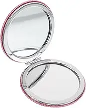 Folding Vanity Mirror Outdoor Vanity Mirror Portable Makeup Mirror Purse Compact Mirror Portable Cosmetic Mirror Handheld Mirror Pocket Compact Mirror Mini Folding Mirror Abs Pink