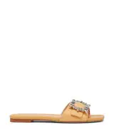 SHINE BUCKLE SLIDE SANDAL in MANGO for Women