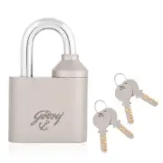 Godrej Locks I Dual Access 60 mm I 4 Keys I Padlock for Main Door Silver colour