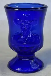 Boyd Glass Hopalong Cassidy Toothpick Holder In Cobalt