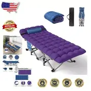 Lightweight Portable Camping Cot with Pillow and Mattress for Travel & Office