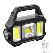 Rechargeable LED Torch Camping Light with 2500mAh USB Solar Charging Flashlight