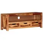 Tv Cabinet 110X30x40 Cm Solid Wood Acacia maple wood TV Stands & Entertainment U