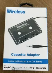 Cassette Adapter by Just Wireless Listen to Music Through Car Stereo “NEW”