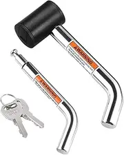 CZC AUTO Hitch Receiver Pin Lock, Right Angle 1/2" and 5/8" Dual Pins for Class I II III IV 1-1/4" 2" and 2-1/2" Receiver, Compatible with Bike Rack Tray Ball Tow Rope for Trailer Truck Car Boat