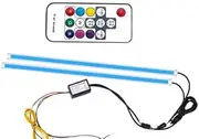 Motorcycle DRL Daytime Running Light 12-V Universal Moto Turn Signal Lights Remote Control Mode Decorative Strip Lamp (Color : 2pcs 45cm)