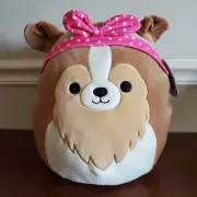 Squishmallow Andres the Sheltie Valentine pink bandana 12” NWT Rare