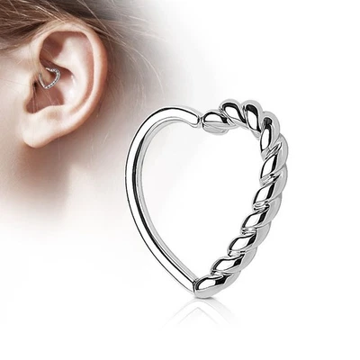 Piercing Ear Cartilage Daith Heart Braided