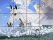 Ceramic Tile Mural Backsplash McElroy Horse Equine Seascape Art KMA006
