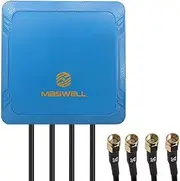 Maswell 4X4 MIMO 5G External Antenna Outdoor, Omni Full Band 700-6000MHz | Up to 3 dBi Gain | 4G+ LTE-A, 5G NR, 5G | WiFi 6, Bluetooth, WiMAX, Zigbee | Screw and Adhesive Mount, SMA Male Connector