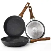 Frying Pan Set Nonstick Saucepan 3 Piece Set Woks Cookware Set Heat Resistant