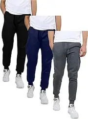 [Galaxy by Harvic] Men's Tech Fleece Joggers with Quilted Pocket & Knee
