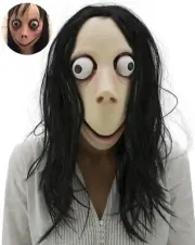 Momo Horror Mask Latex Monster Scary Mask Suit for Costume Party Halloween Props