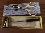 Vintage Brass Candle Wick Timmer and Snuffer Set New Germany