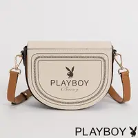 在飛比找momo購物網優惠-【PLAYBOY】馬鞍包 Viva系列(米白色)