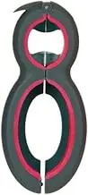 Progressive Prepworks 6-in-1 Multi Opener - Ultimate Kitchen Essential with Soft Grip Coating, Versatile Opening of Jars, Bottles, Soda Caps, Safety Seals, and Pull Tabs, Ergonomic Handle - Black/Red