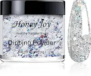 28g/Box Shine Silver Glitter Hexagon Sequins Paillette Dip Powder Nails Dipping Nails Long-lasting Nails No UV Light Needed, (No.122)