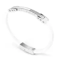 在飛比找momo購物網優惠-【Brosway】Ares 不鏽鋼橡皮手環 198mm(白色