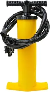 Double Stroke Air Pump, 4L Yellow Portable Air Pump, Manual Pump for Paddle Board, Hand Pump with Multiple Nozzles for Raft, Inflatable Beds