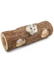 Wooden Hamster Mouse Hollow Tree Trunk Tunnel Tube Toy (a)