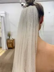 Starlight Glitter Wedding Veil Chapel Length
