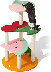 VETRESKA 41.3 Inches Multi-Level Cat Tree Cat Tower with Fruit-Shaped Platform and Sisal-Covered Scratching Posts, Indoor Cats Furniture for Large Cats Kittens