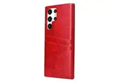 For Samsung Galaxy S22 Ultra Case Deluxe Leather Protective Cover Red