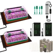 40-Cell Seed Starter Tray Kit with Grow Light and Heat Mat for Germination