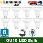 Luminus 8-Pack Dimmable GU10 LED Bulb 6W 500LM 5000K Daylight Recessed Downlight