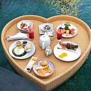 Woven Tray Floating Tray Floating Serving Tray Table and Bar Swimming Pool Floats for Adults for Sandbars Spas Bath and Parties
