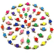 Photo Clips Peg Pins Paper Clamp Hanging Spring Flowers Clips Clothespins Woo...