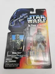 Star Wars Power Of The Force 2 Boba Fett Figure Card Signed By Jeremy Bulloch ..