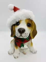BEAGLE SITTING DOG CHRISTMAS XMAS ANIMAL GARDEN STATUE ORNAMENT