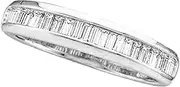 [Dazzlingrock Collection] 0.13 Carat (ctw) 10K Gold Baguette White Diamond Ladies Anniversary Wedding Band Stackable Ring