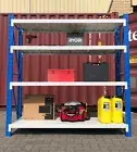 1.2M Garage Storage Warehouse Shelves Shelving Racking Metal Steel4X200kg 1220BG