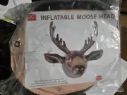 Inflatable Moose Head, Wall Mount Hanger Vinyl, Big 30"H x 29"W x 24"D, See PICS