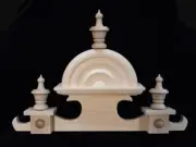 Vienna Regulator Clock Top 16 Inch Half Round with Buttons