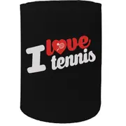 Alcohol Stubby Holder - I Love Tennis - Funny Novelty Birthday Gift Joke Beer Can Bottle Coolie