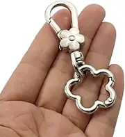 2Sets Flower Shape Swivel Buckles Lobster Clasps with Ring Clip Trigger Snap Hook Connection for bagpack,Keychain,Kettle (Silver)