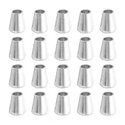 36Pcs Alloy Bell End Stoppers, 12.5mm x 10mm Cord End Fastener, Silver